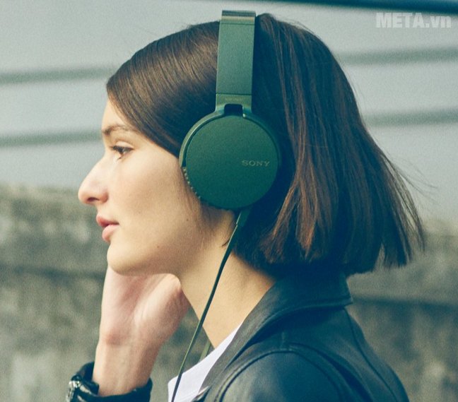 Tai nghe Sony Extra Bass MDRXB550AP màu xanh 