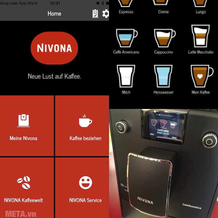 Máy pha cà phê tự động Nivona 758 pha được rất nhiều loại cà phê