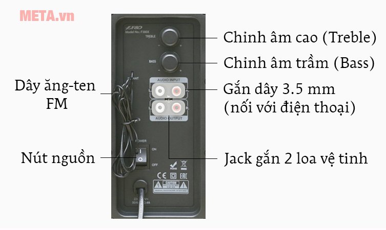 Loa Fenda F380X - 2.1 với các nút điều chỉnh 