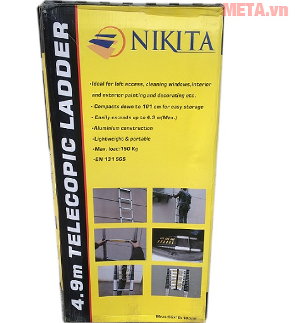 Thang nhôm Nikita R41 có thể dễ dàng rút gọn