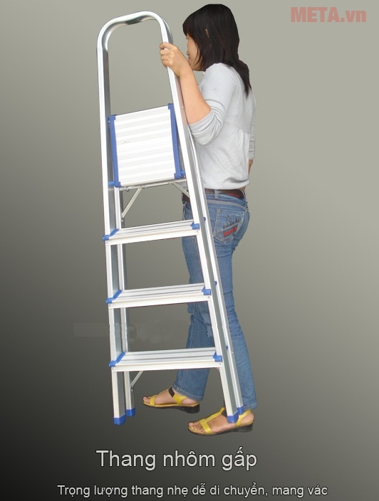 Thang nhôm ghế tiện lợi và an toàn cho cả phụ nữ gia đình
