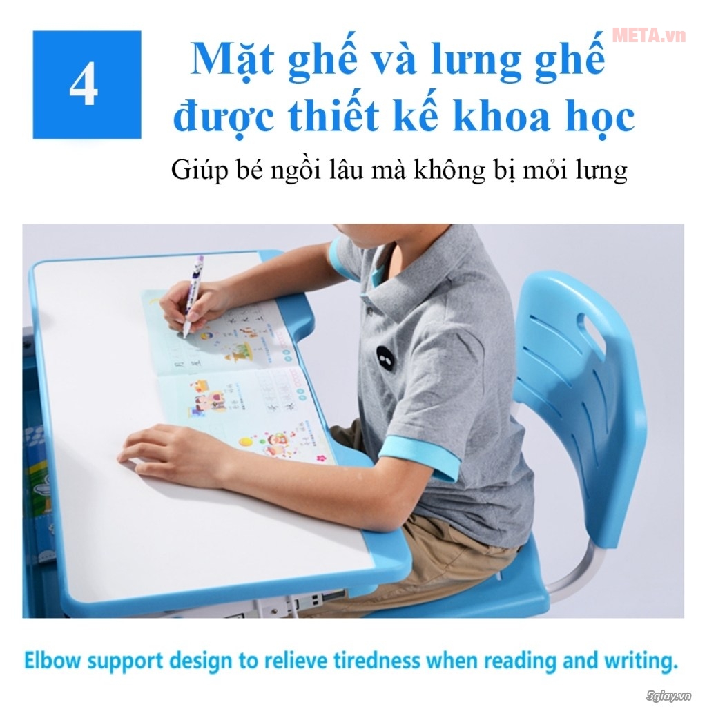 Bộ bàn học thông minh bestdesk mini tạo tư thế ngồi chuẩn nhất cho bé 