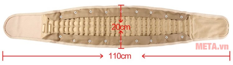 Kích thước của đai hơi kéo giãn cột sống Lumbar Traction Belt CR-801