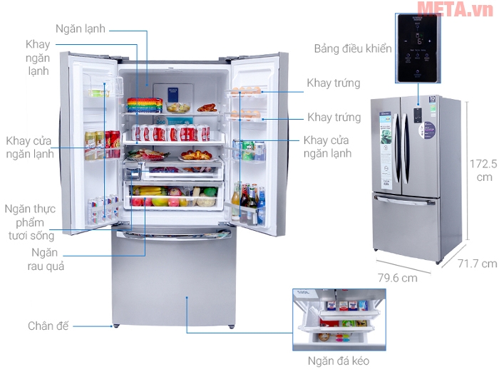 Thiết kế của tủ lạnh 524 lít Electrolux EHE5220AA-DVN
