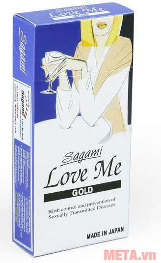 Bao cao su Sagami Love Me Gold co giãn theo dương vật hiệu quả