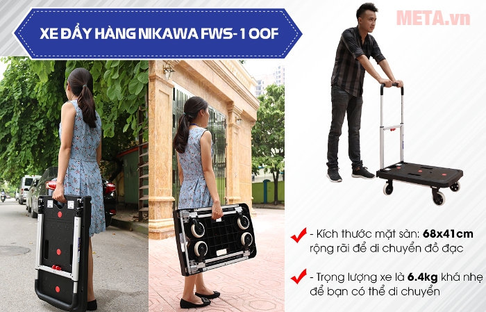 Xe đẩy hàng Nikawa được dùng để vận chuyển kho trong nhà xưởng