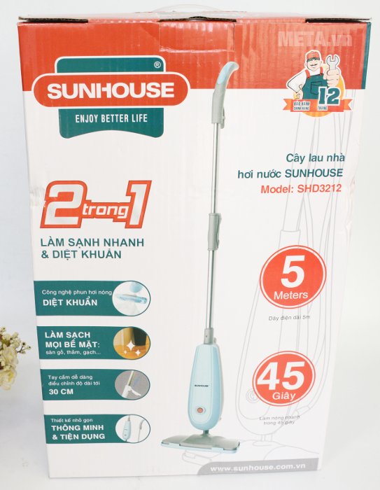 Bao bì của cây lau nhà hơi nước Sunhouse SHD3212 