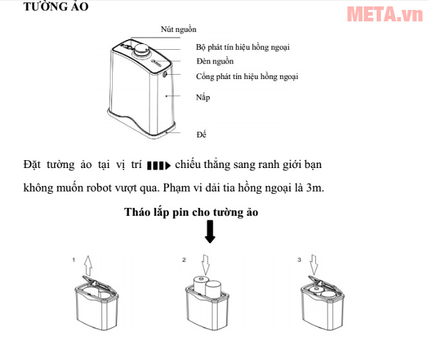 Cách sử dụng tường ảo của Robot Rinos B2005 Plus