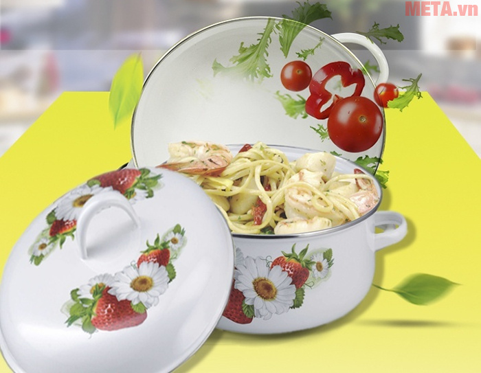 Bộ 5 nồi tráng men Mishio (MK5G) có vẻ ngoài đẹp mắt