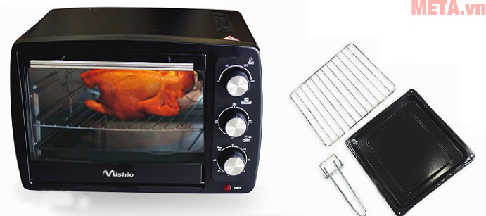 Lò nướng thùng Mishio 20 lít dễ dàng sử dụng