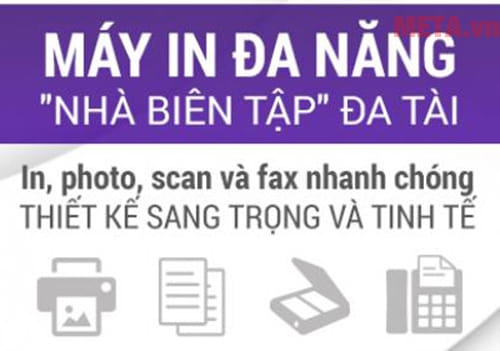 Máy in đa năng như copy, scan, fax có khả năng in màu tiện dụng 