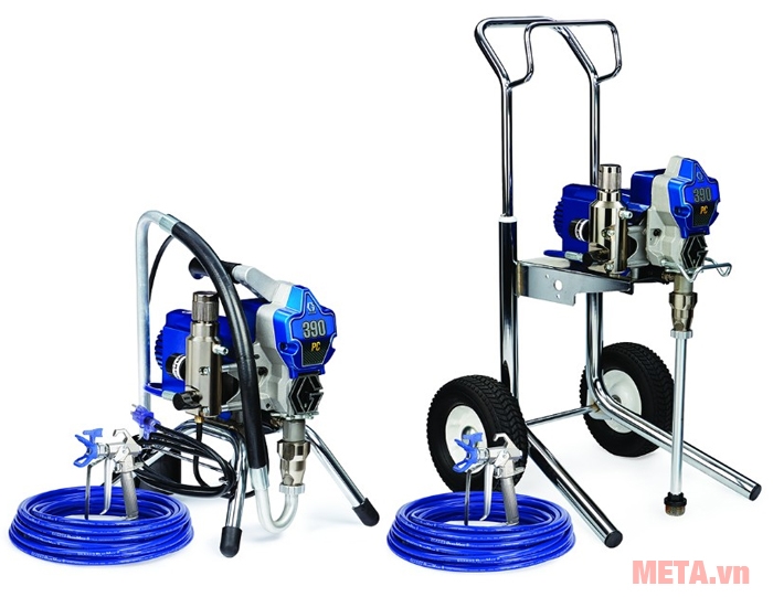 Máy phun sơn Graco 390PC phun ở khoảng cách cực xa Máy phun sơn Graco 390PC phun ở khoảng cách cực xa