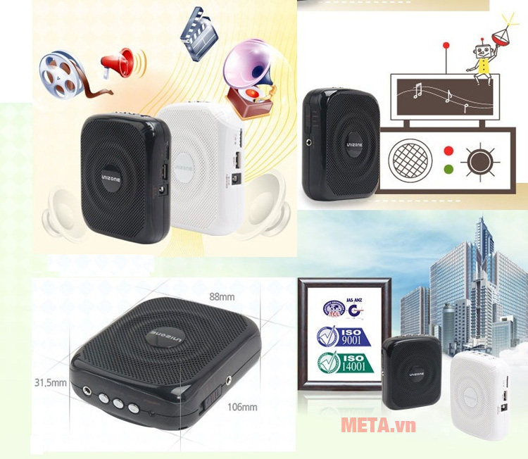 Loa trợ giảng Unizone 9088 F2 được trang bị thêm jack cắm 3.5mm để kết nối với các thiết bị điện tử Loa trợ giảng Unizone 9088 F2 được trang bị thêm jack cắm 3.5mm để kết nối với các thiết bị điện tử