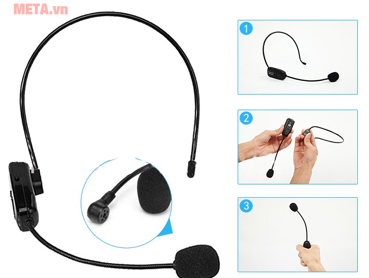 Micro gài đầu của loa trợ giảng Unizone 9088 F2 Micro gài đầu của loa trợ giảng Unizone 9088 F2