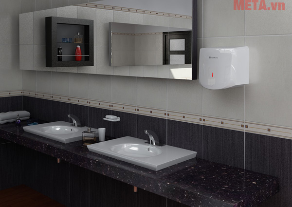 Máy sấy tay SmartHome SH-H2 có thiết kế với màu trắng tinh tế Máy sấy tay SmartHome SH-H2 có thiết kế với màu trắng tinh tế