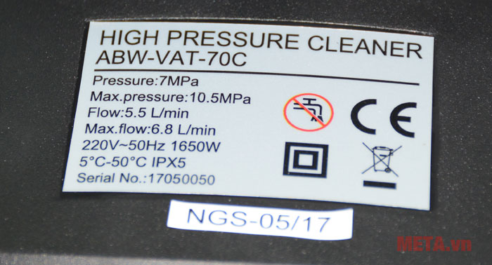 Máy phun xịt rửa cao áp New Kachi ABW với các thông số kĩ thuật Máy phun xịt rửa cao áp New Kachi ABW với các thông số kĩ thuật