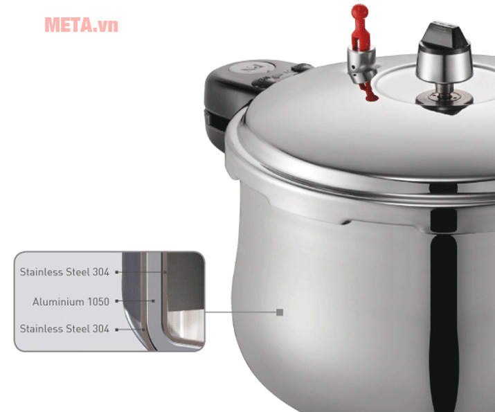 Nồi áp suất PoongNyun được làm từ chất liệu inox cao cấp