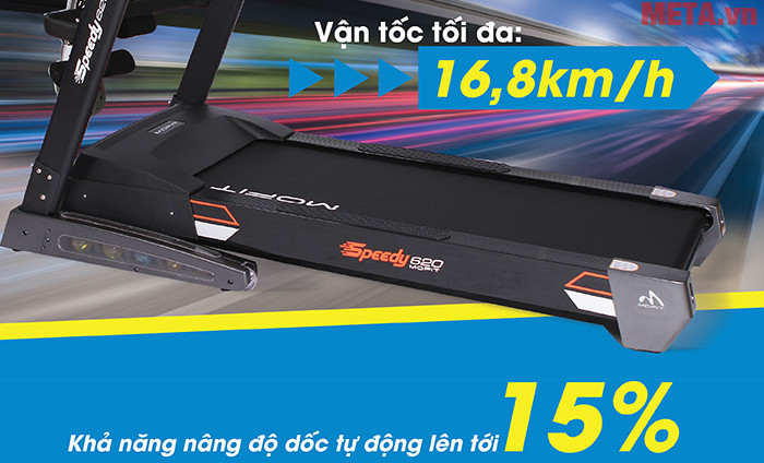 Máy chạy bộ điện cao cấp Mofit SP620 đạt vận tốc tối đa tới 16,8km/h Máy chạy bộ điện cao cấp Mofit SP620 đạt vận tốc tối đa tới 16,8km/h