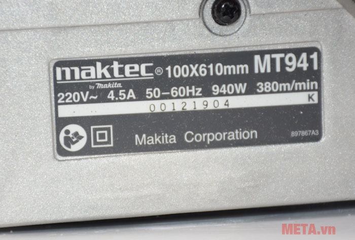Máy chà nhám băng Maktec MT941 dùng điện 220V
