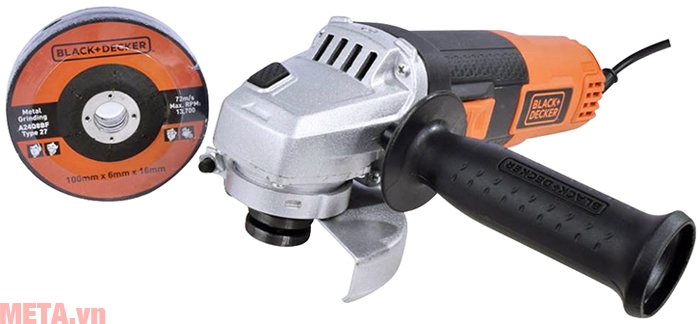 Máy mài góc Black&Decker G720B có tay cầm phụ và 1 đĩa mài
