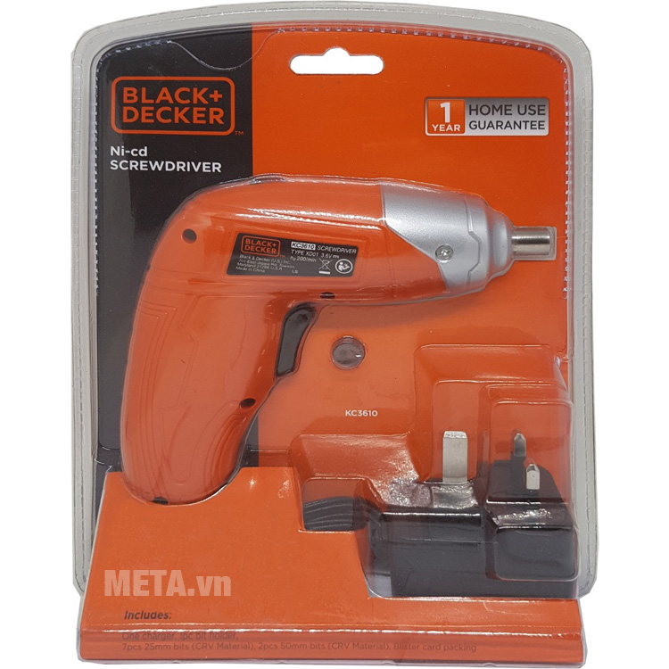 Máy vặn vít dùng pin Black&Decker KC3610 đi kèm bộ sạc pin 