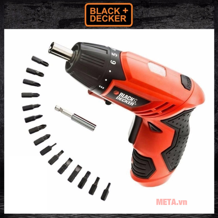 Máy vặn vít dùng pin Black & Decker KC4815KA15 đi kèm các phụ kiện rất tiện ích