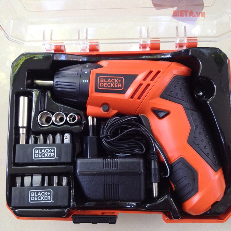 Máy vặn vít dùng pin Black & Decker KC4815KA15 được đựng trong hộp nhựa dễ dàng bảo quản