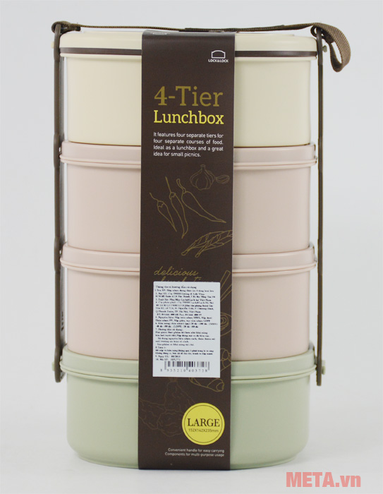 Cặp lồng cơm Lock&Lock HPL773 có 4 tầng Cặp lồng cơm Lock&Lock HPL773 có 4 tầng