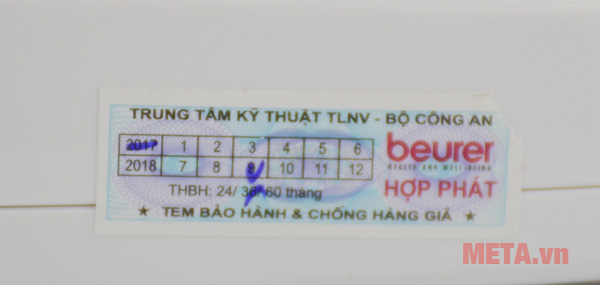 Máy đo huyết áp bắp tay Beurer BM47 có tem của Bộ Công an