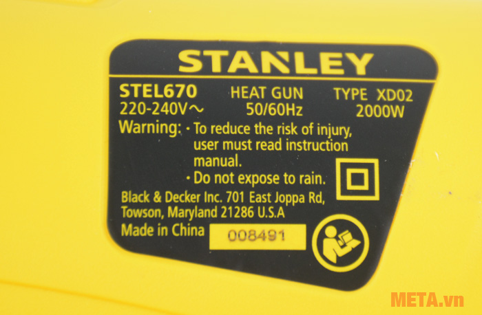  Máy thổi nóng Stanley Stel 670 có nhiệt độ nóng cao