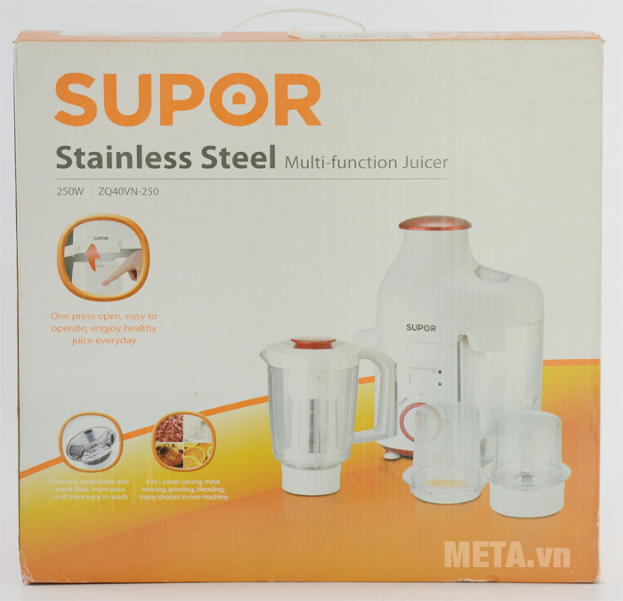 Máy ép trái cây đa năng 4 trong 1 Supor ZQ40VN-250 bảo quản trong hộp giấy
