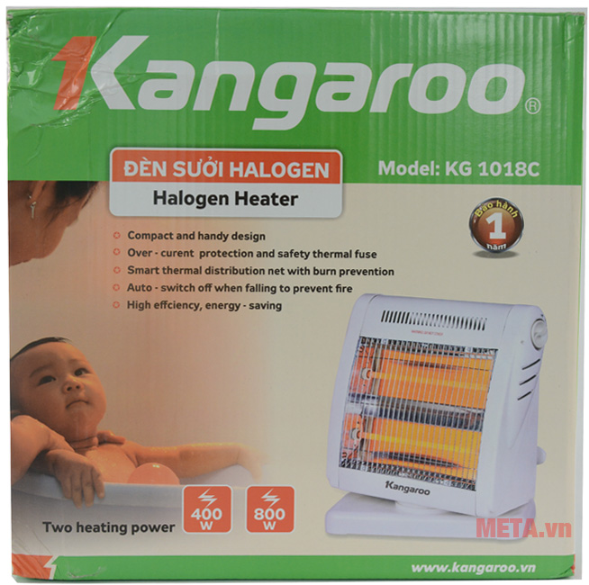 Đèn sưởi ấm Kangaroo KG1018C có hộp đựng sang trọng