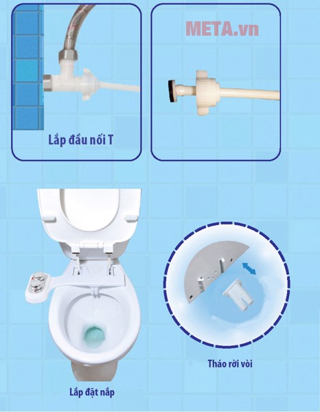 Hướng dẫn nhanh cách lắp đặt vòi phun Hyundae Bidet HB-100