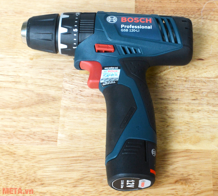 Bosch GSB 120-LI GEN II cấu tạo từ các chất liệu cao cấp, đầy đủ phụ kiện đi kèm