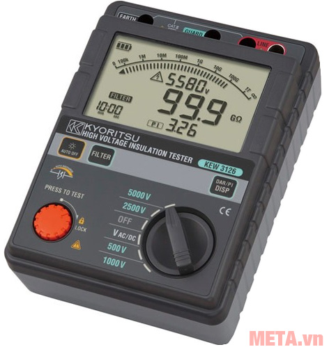 Đồng hồ đo điện trở cách điện Kyoritsu 3126 có khả năng đo điện áp AC/DC từ 30V - 600V