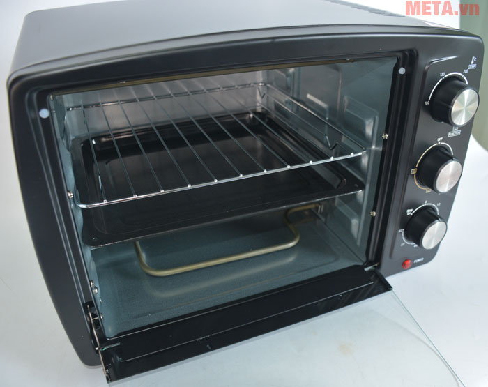 Lò nướng thùng Mishio 20 lít hoạt động không khói, tiết kiệm được tới 40% lượng điện năng