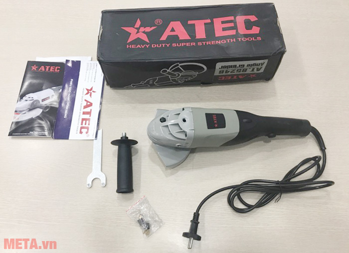 Máy mài góc 125mm Atec AT8524B dùng mô tơ chổi than Chổi than máy mài góc