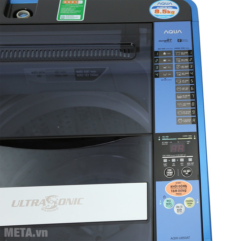 Máy giặt cửa trên Aqua AQW-U850AT tích hợp nhiều chương trình giặt đa dạng Chương trình giặt