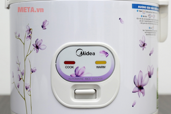 Nồi cơm điện Midea MR-CM1811 có hoa văn bên ngoài rất đẹp mắt 