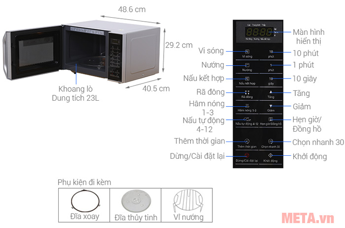 Cấu tạo của lò vi sóng Panasonic NN-GT35HMYUE