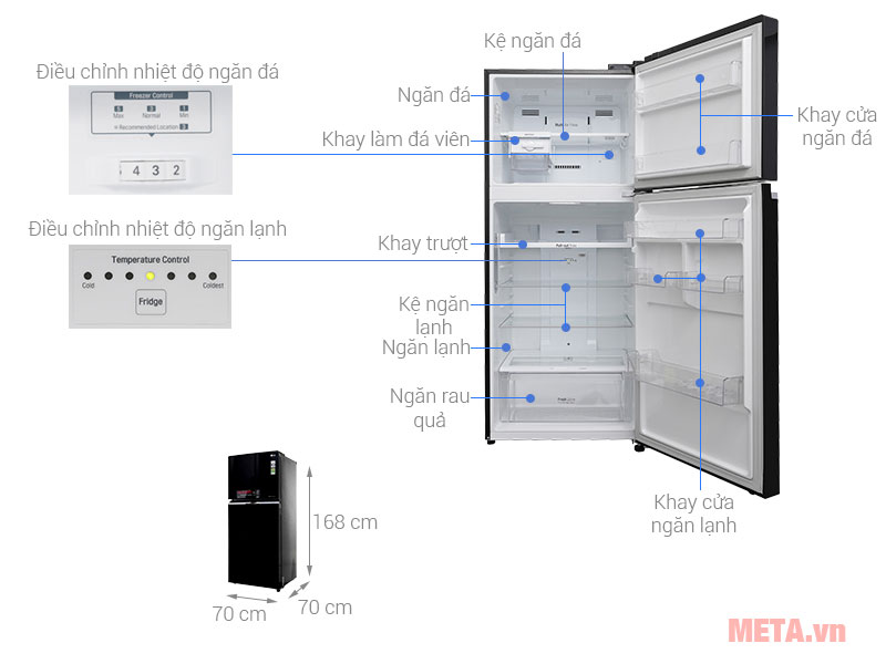 Cấu tạo tủ lạnh LG GN-L422GB