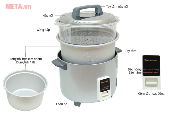 Nồi cơm điện nắp rời