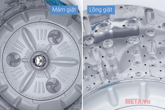 Mâm giặt và lồng giặt được làm từ chất liệu thép không gỉ