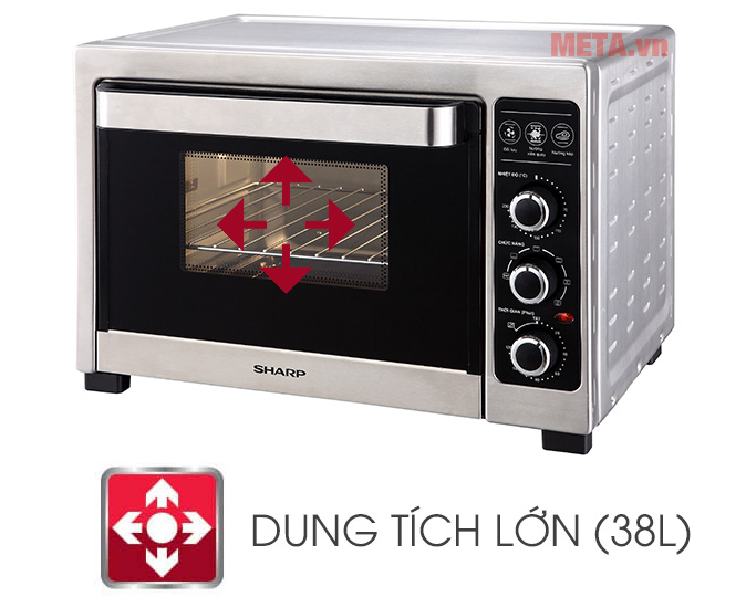 Lò nướng có dung tích 38 lít