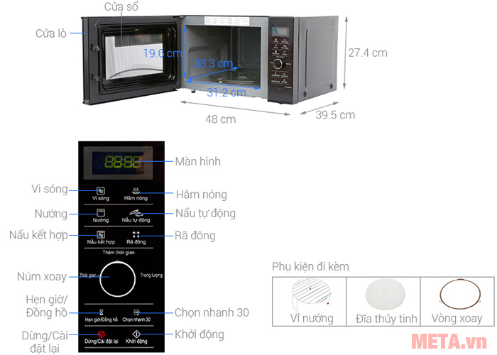 Cấu tạo của lò vi sóng Panasonic NN GD37HBYUE