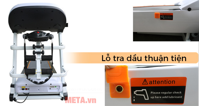 Lỗ tra dầu tiện ích của máy chạy