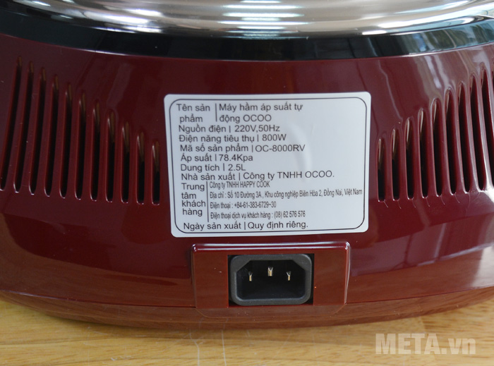 Thông số nồi hầm hơi nước