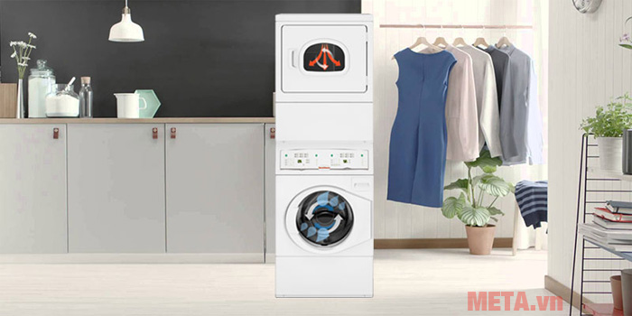 Máy giặt sấy xếp chồng không tốn nhiều diện tích căn phòng gia đình bạn