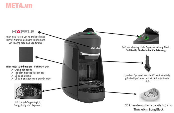 Hình ảnh máy pha cà phê viên nén Hafele Máy pha cà phê viên nén