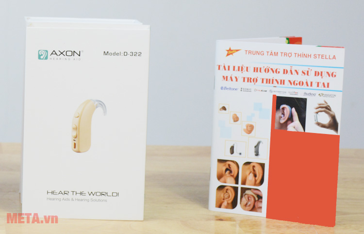 Hộp đựng và hướng dẫn sử dụng máy trợ thính